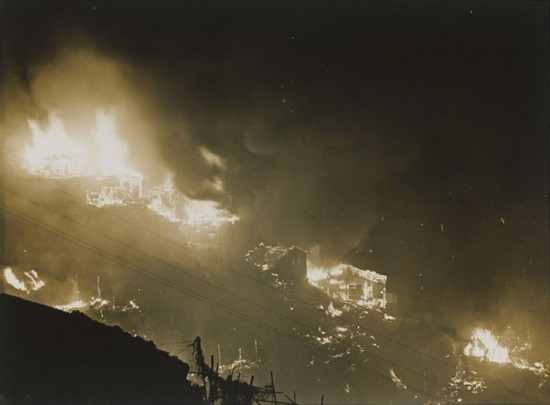 A view of the fire at Shek Kip Mei Valley.