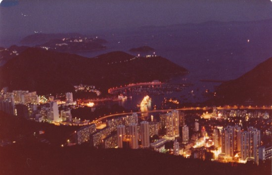 View of Aberdeen at night from Eredine